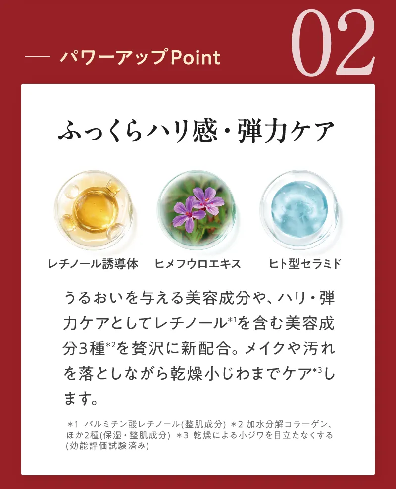 パワーアップPoint 02 ふっくらハリ感・弾力ケア