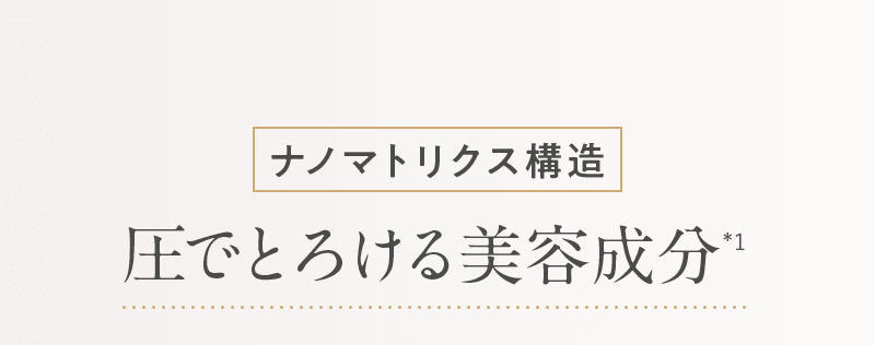 ナノマトリクス構造 圧でとろける美容成分*1