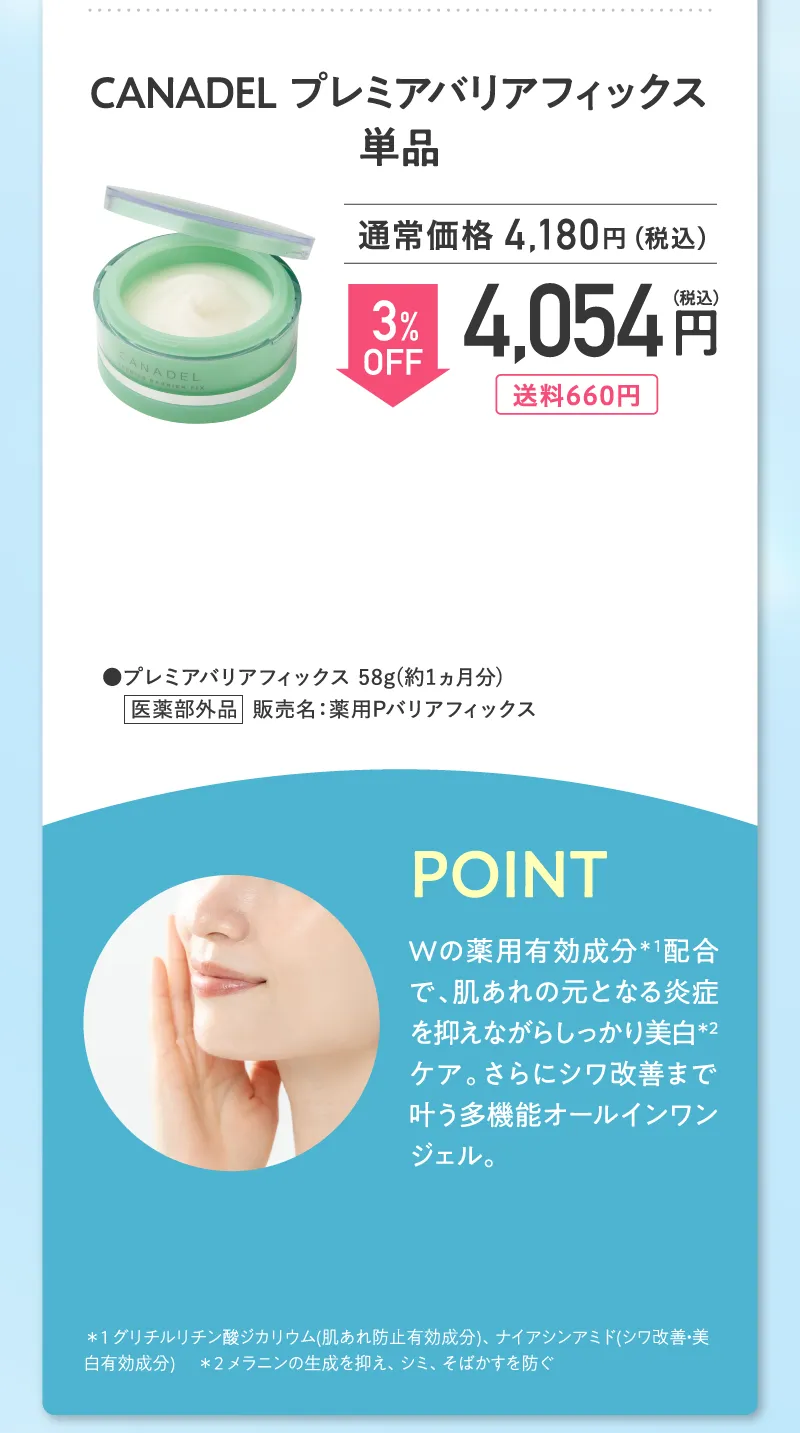 CNADEL(カナデル)「プレミアバリアフィックス」単品3%OFF